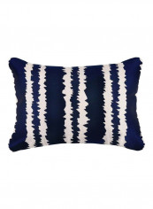 Embroidered Rectangular Throw Pillow Blue/White 20x14inch