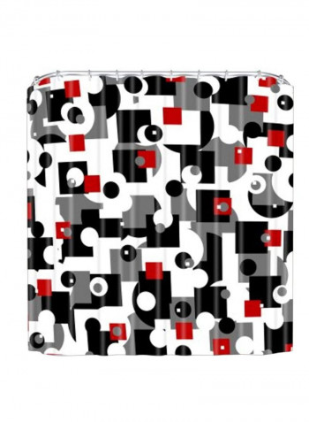 Decorative Shower Curtain Black/White/Red 69x72inch