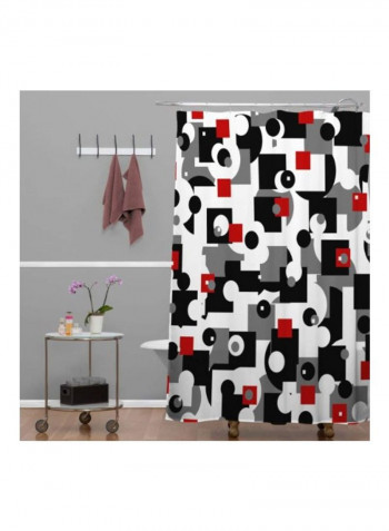 Decorative Shower Curtain Black/White/Red 69x72inch