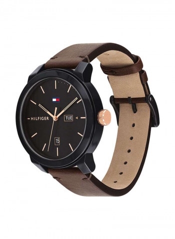 Men's Leather Analog Wrist Watch 1791748