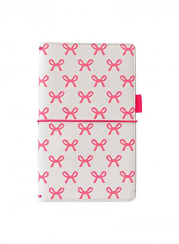 Bows Printed Hardcover Notebook Pink/White
