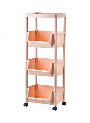 4-Tiered Kitchen Storage Cart Pink 114.5x34.5x28cm