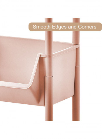 4-Tiered Kitchen Storage Cart Pink 114.5x34.5x28cm