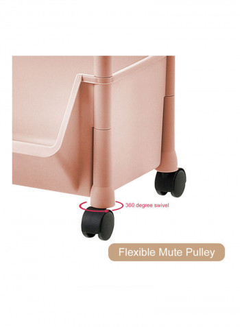 4-Tiered Kitchen Storage Cart Pink 114.5x34.5x28cm