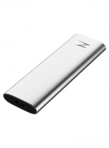 Shock-Proof Portable SSD External Hard Drive Silver