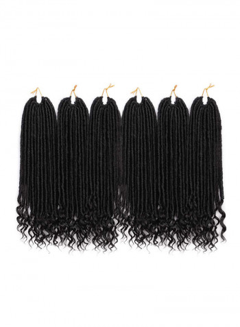 6-Piece Locs With Curly Ends Synthetic Hair Extension Black 20inch