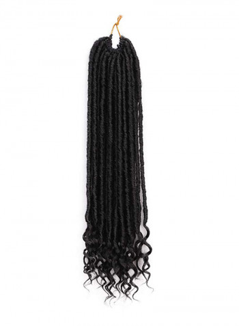 6-Piece Locs With Curly Ends Synthetic Hair Extension Black 20inch