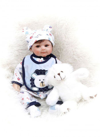 Reborn Realistic Doll with Blue Bear Set 22inch