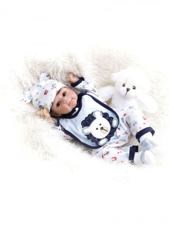 Reborn Realistic Doll with Blue Bear Set 22inch