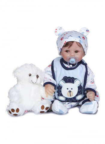 Reborn Realistic Doll with Blue Bear Set 22inch