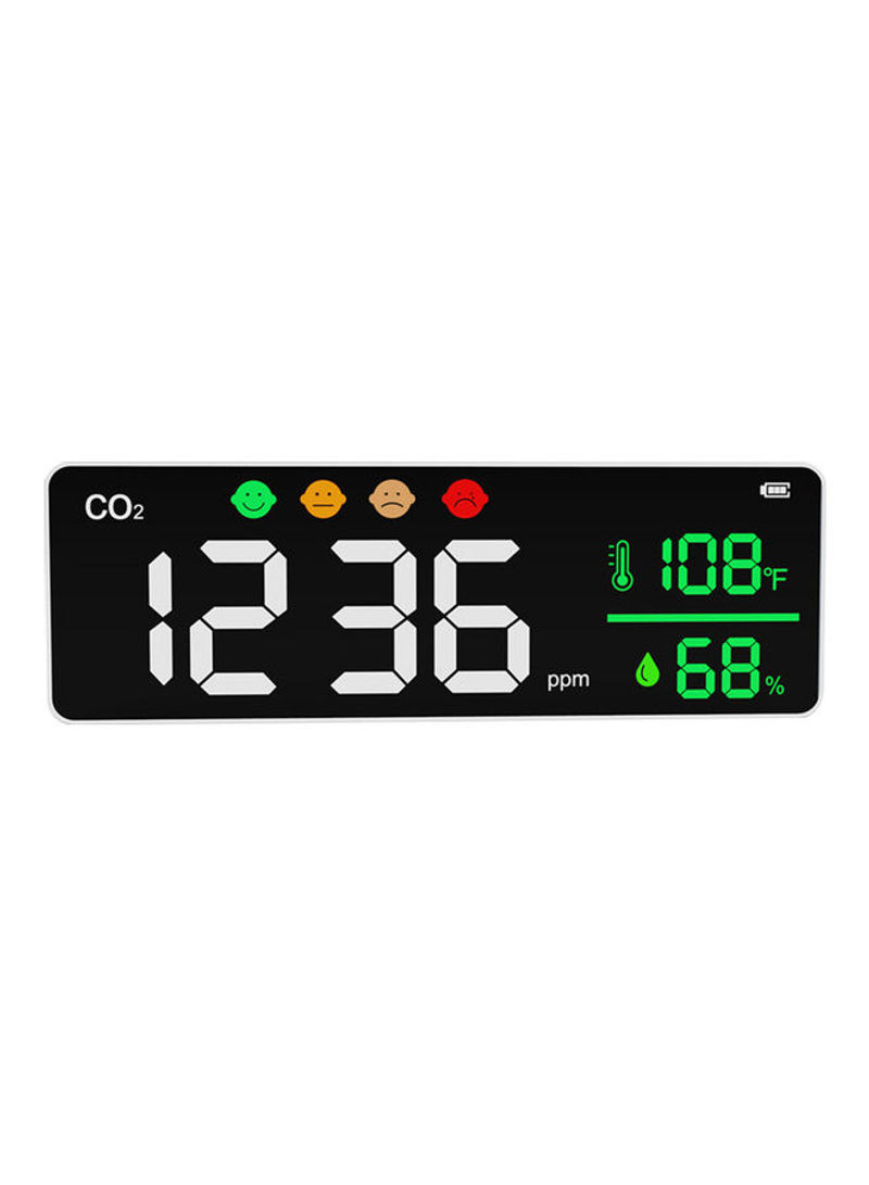 Carbon Dioxide Detector with LED Display White/Black