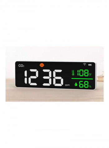 Carbon Dioxide Detector with LED Display White/Black