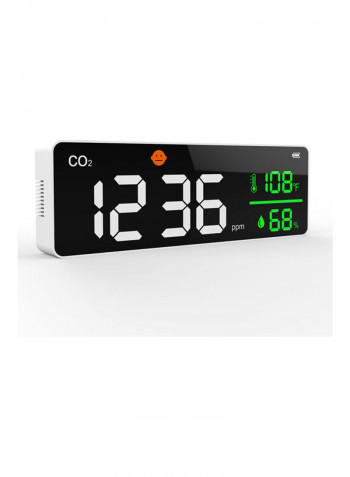 Carbon Dioxide Detector with LED Display White/Black