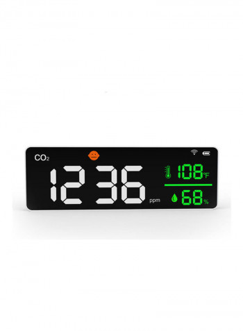 Carbon Dioxide Detector with LED Display White/Black