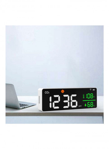 Carbon Dioxide Detector with LED Display White/Black