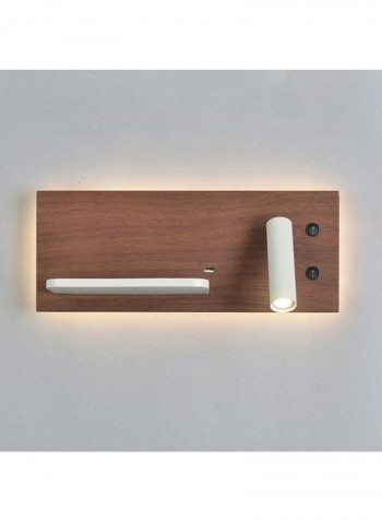 Wall Light With Wireless USB 5V Charger Brown/White