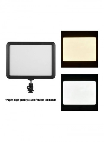 Photography Light Kit With 2 LED Video Light Photography Light 18x13.5x1.5 cm, Tripod 80cm Black/White