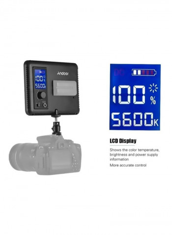 Photography Light Kit With 2 LED Video Light Photography Light 18x13.5x1.5 cm, Tripod 80cm Black/White