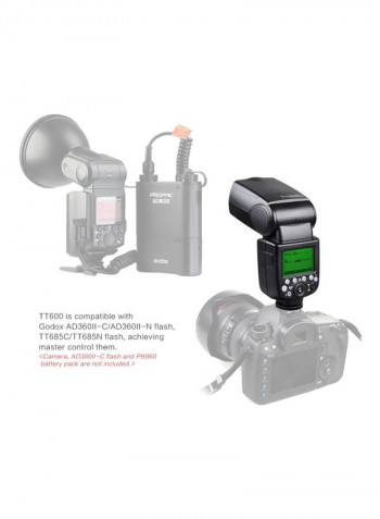 Thinklite Speedlite Camera Flash With Built-In Wireless Trigger System GN60 19x6.4x7.6centimeter Black