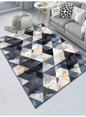 Geometric Pattern Floor Mat Multicolour 140x200cm