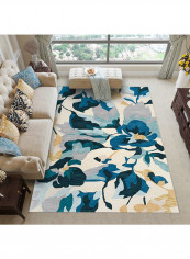 3D Flowers Pattern Rectangle Soft Carpet Multicolour 140 x 200cm