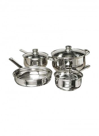 7-Piece Stainless Steel Cookware Set Silver