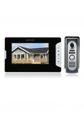 Doorbell Intercom System With Monitoring Camera Black/Silver