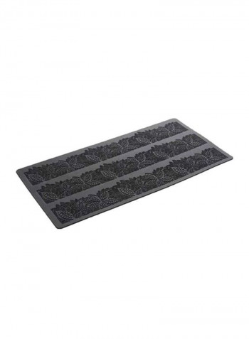 Flower Shaped Baking Decor Mat Black 7.87x15.74inch