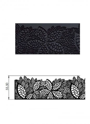 Flower Shaped Baking Decor Mat Black 7.87x15.74inch