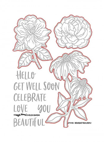 3-Piece Bouquet Builder Die White/Grey/Red
