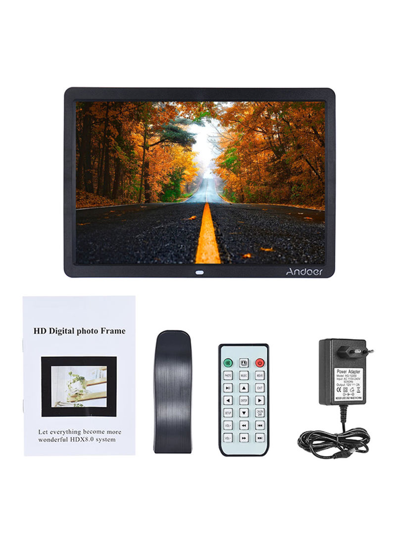 LED Digital Picture Frame With Remote Black 35.4 x 24.7 x 2.4centimeter