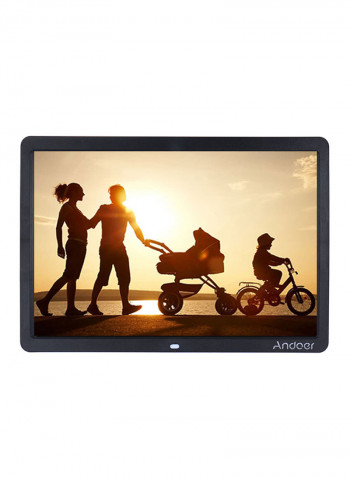 LED Digital Picture Frame With Remote Black 35.4 x 24.7 x 2.4centimeter