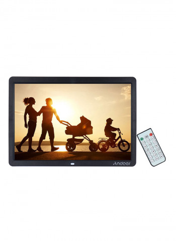 LED Digital Picture Frame With Remote Black 35.4 x 24.7 x 2.4centimeter