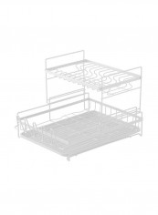 Carbon Steel Dish Rack Large Capacity Storage Rack for Dishes Multifunctional Kitchen Rack Kitchen Sink Drying Shelf Bowl Holder Tool Holder Storage Box with Chopsticks Holder White White 45*25*36cm