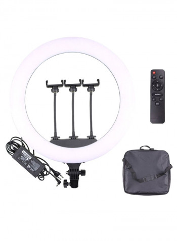 LED Photography Ring Light With Tripod Stand And Accessory Black/White/Grey