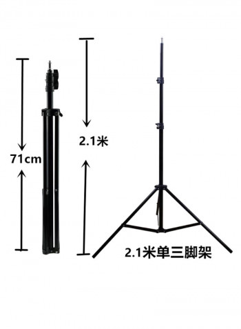 LED Photography Ring Light With Tripod Stand And Accessory Black/White/Grey