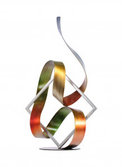 Square And Ribbon Modern Sculpture Multicolour 2230g