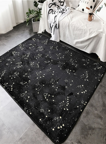 Antislip Lovely Pattern Cozy Carpet Black 80X190centimeter