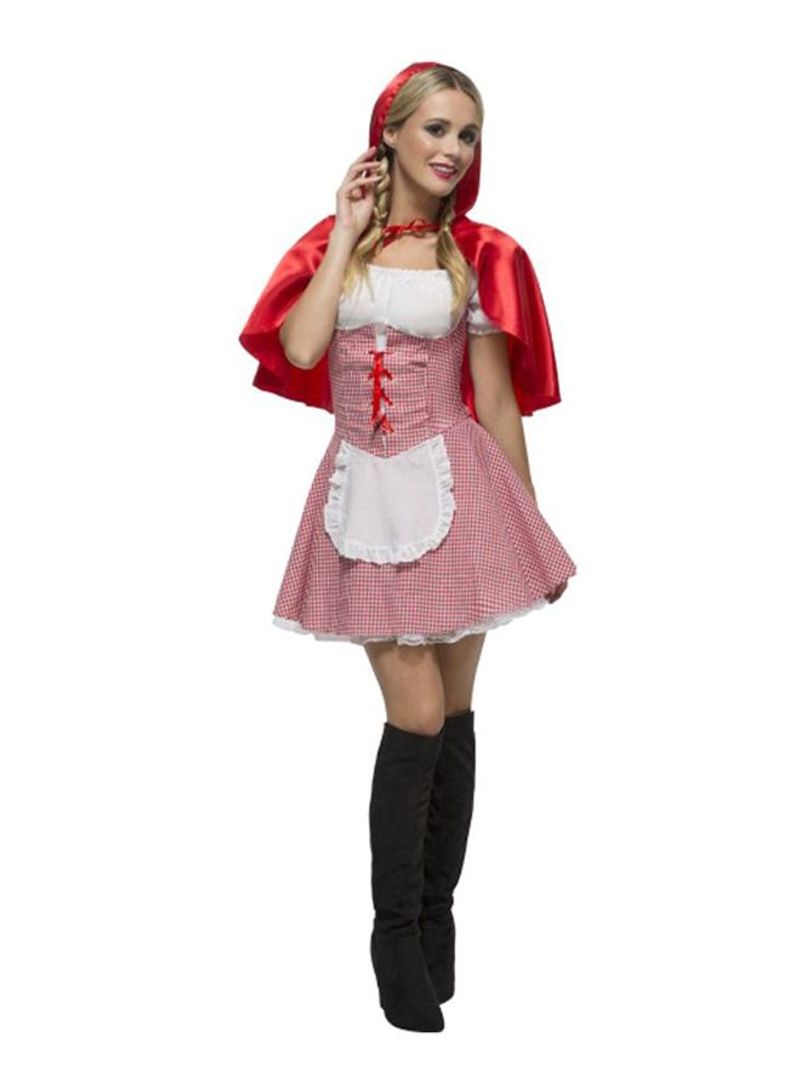 Fever Red Riding Hood Costume With Attached Underskirt And Cape M