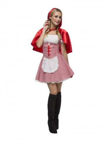 Fever Red Riding Hood Costume With Attached Underskirt And Cape M