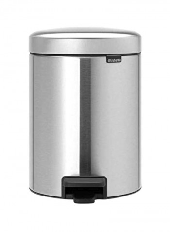 Pedal Recycling Trash Bin Silver/Black 29.1x20.5centimeter