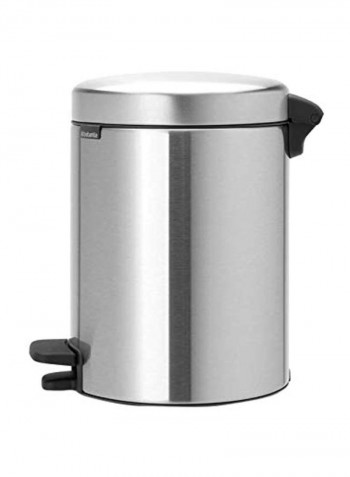 Pedal Recycling Trash Bin Silver/Black 29.1x20.5centimeter