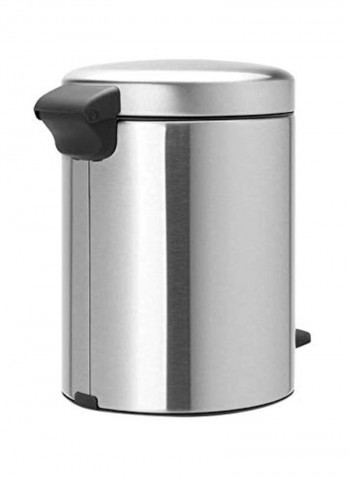 Pedal Recycling Trash Bin Silver/Black 29.1x20.5centimeter