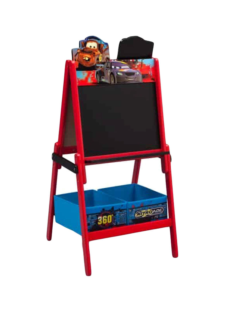 Cars Printed Wooden Easel Board With Storage Box Set Red/Black/Blue