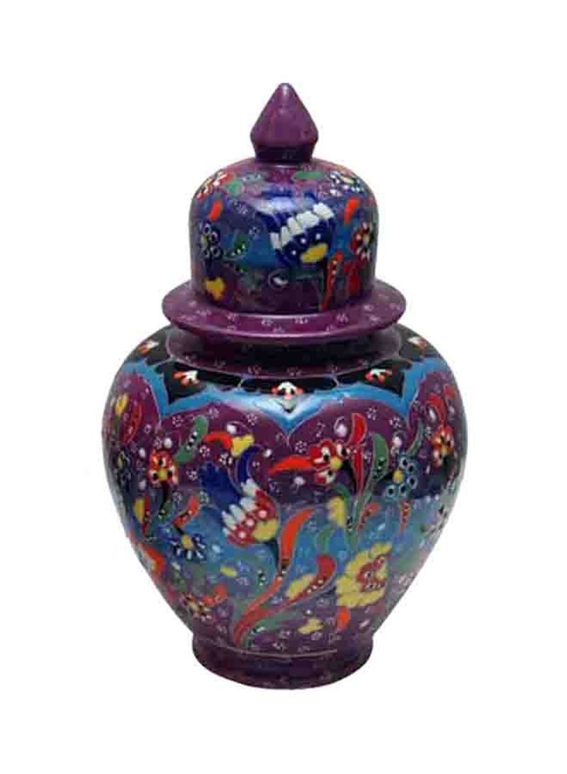 Arabic Handmade Painted Pot Purple 15centimeter