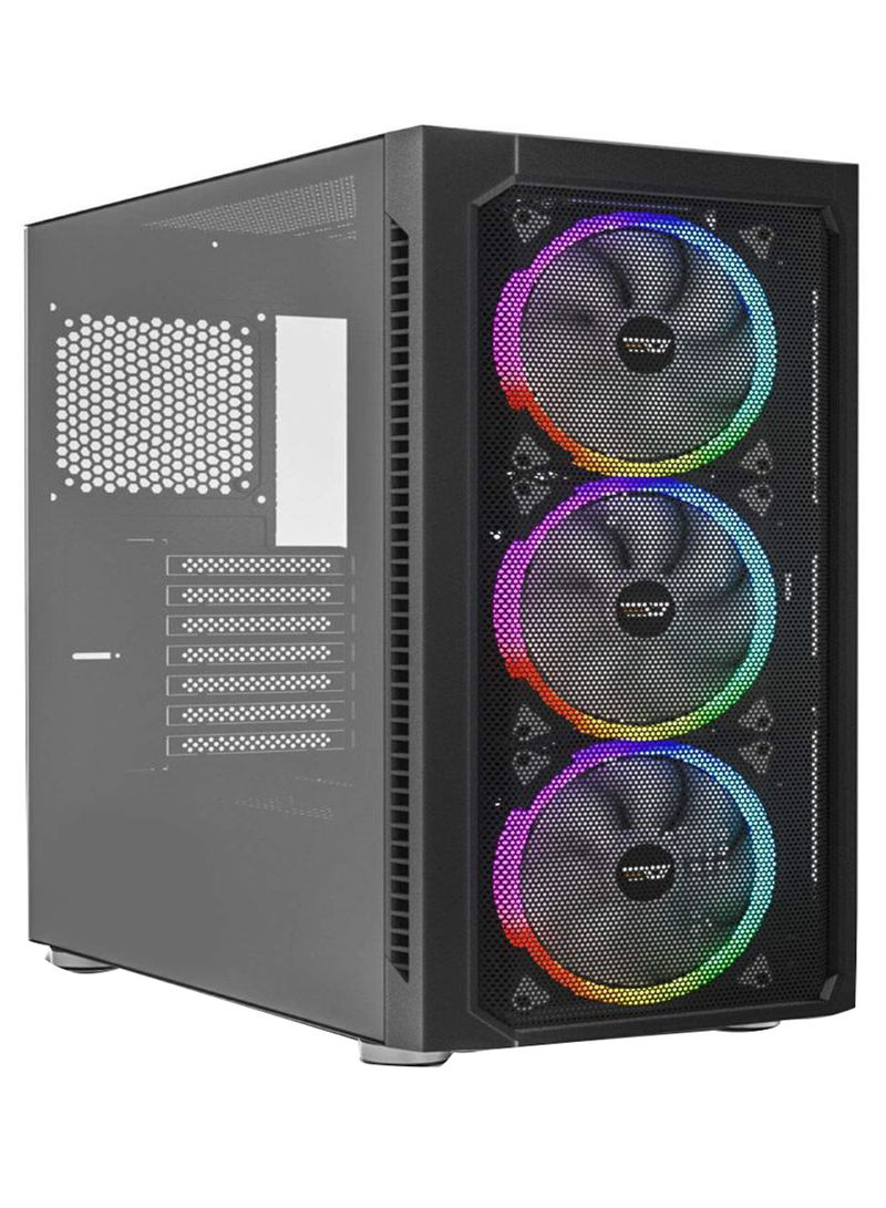 Gale DF140 Black E-ATX Gaming Computer Case with 3 140mm RGB Fans