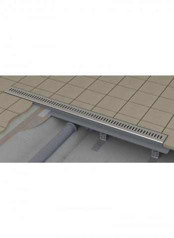 Floor Drain Stainless Steel OZP Zebra Silver 550x63millimeter