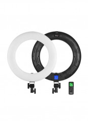 Professional Ultrathin Bi-Colour Dimmable LED Ring Light  White/Black
