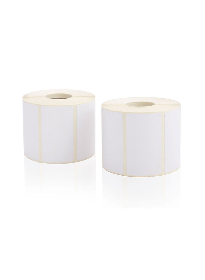 Pack Of 2 Direct Thermal Labels Rolls White