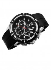 Men's James Round Shape Rubber Analog Watch 9808C-1A2